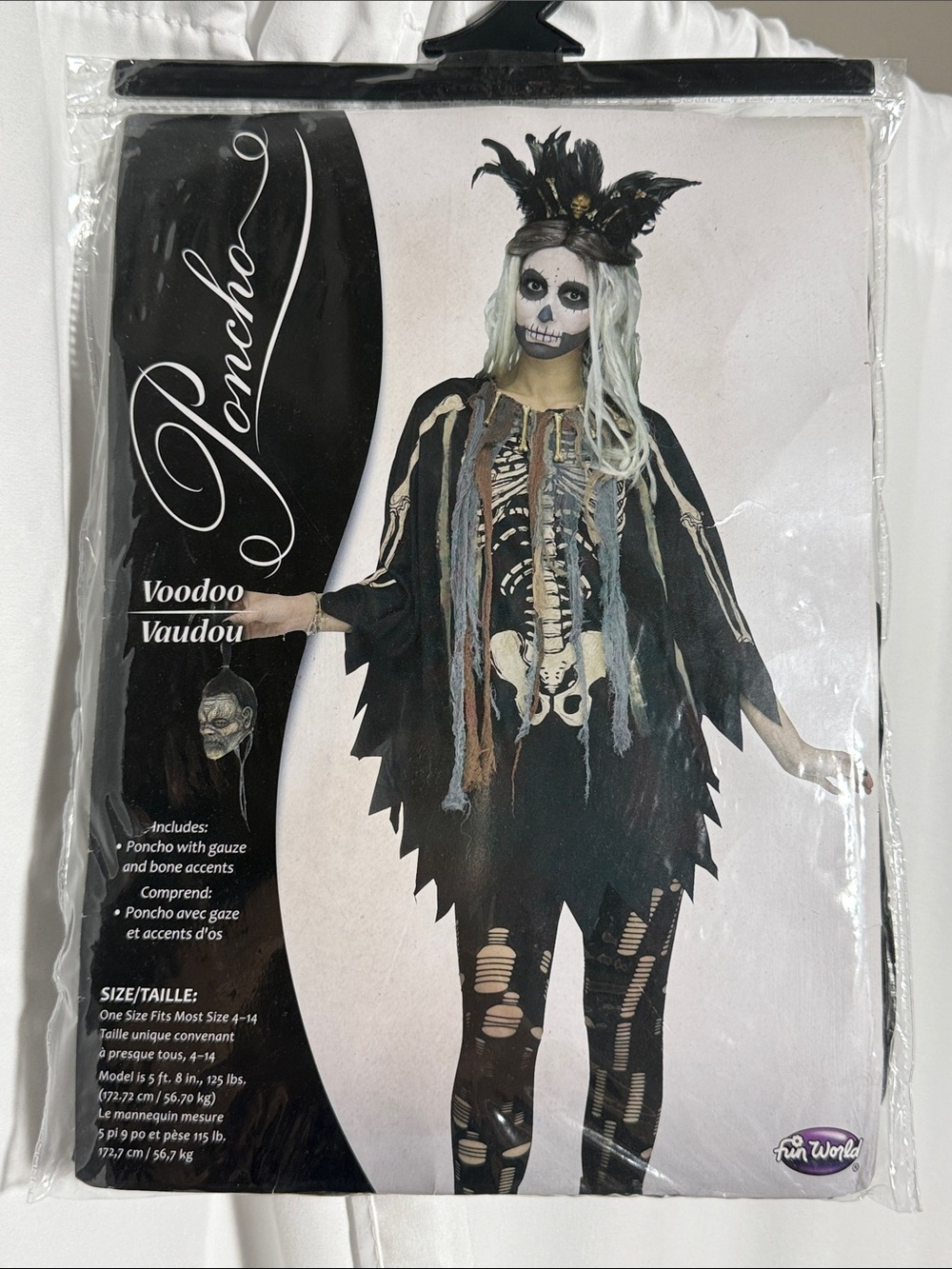 Voodoo Skeleton Poncho Costume